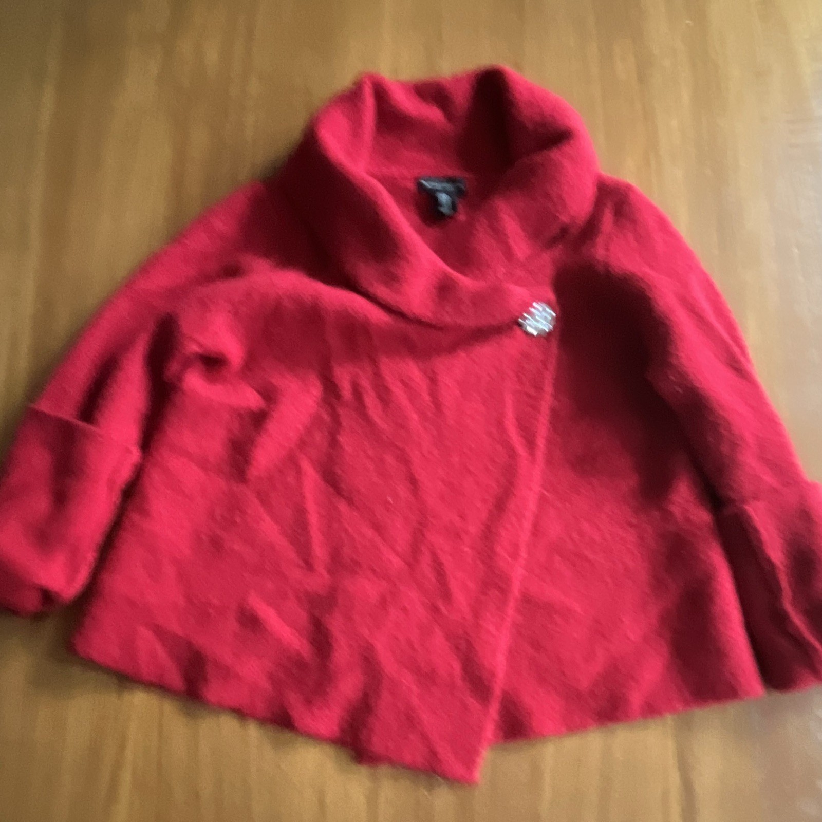 Banana Republic Women’s Red Collared Jacket Rhinestone Button Solid XS