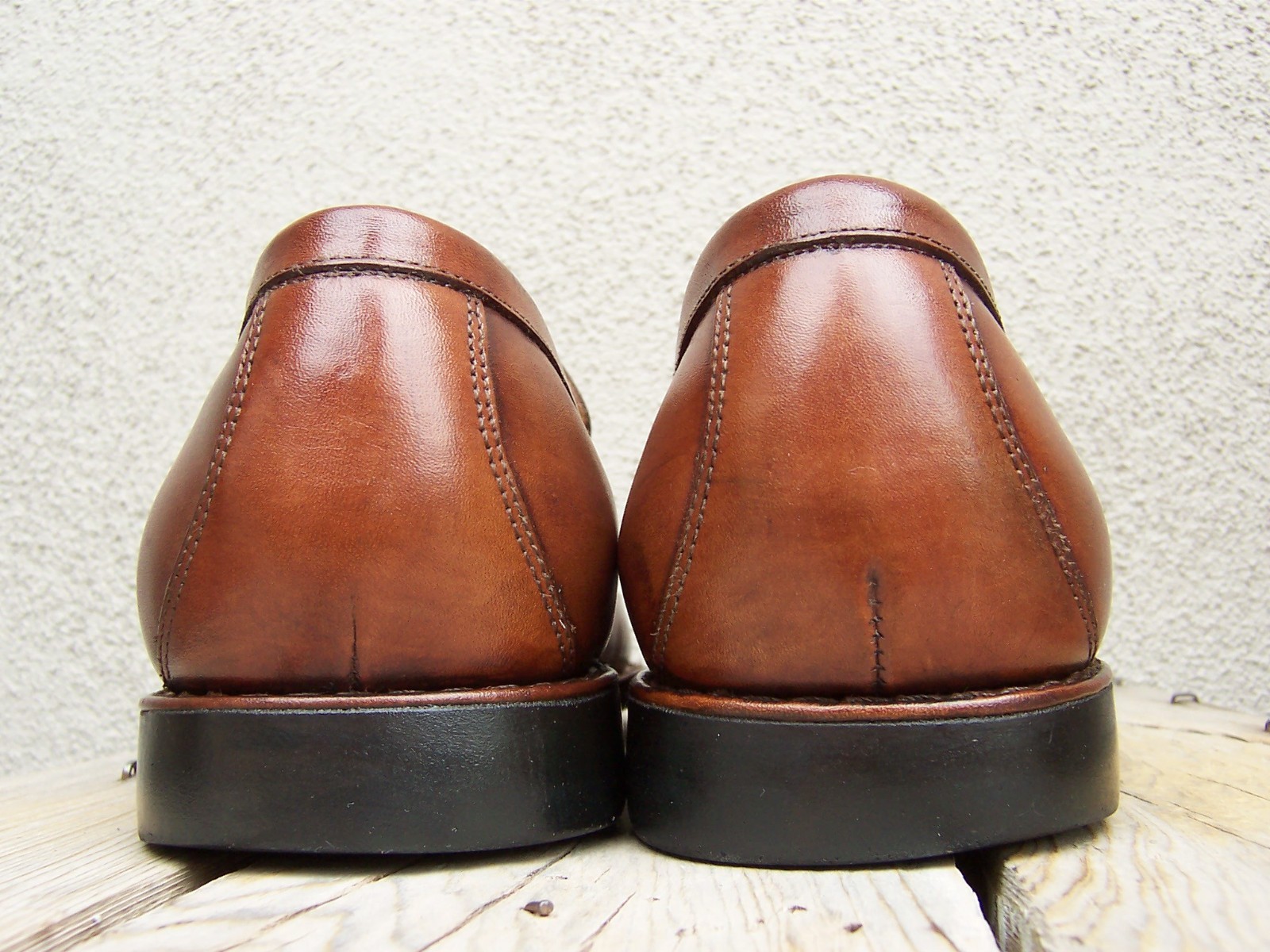 JOHNSTON MURPHY Mens Casual Dress Shoes Brown Leather Penny Loafers Sz Size 8.5M