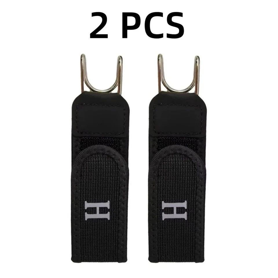 2PCS Tactical Metal Hook Elastic Belt Buckle-Less Invisible Waist Belt Closure