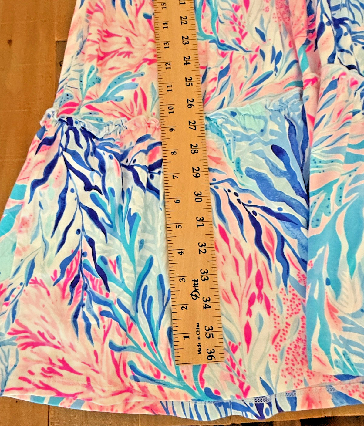 Lilly Pulitzer Sz LARGE Lorina V-Neck Dress in Crew Blue Kaleidoscope Coral- NWT