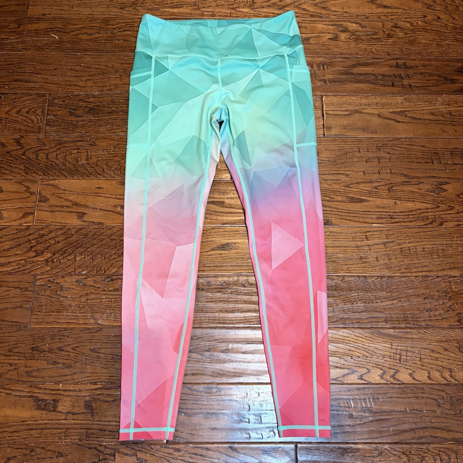 CVG Constantly Varied Leggings Full Length Size Medium Pink Blue Prism Print