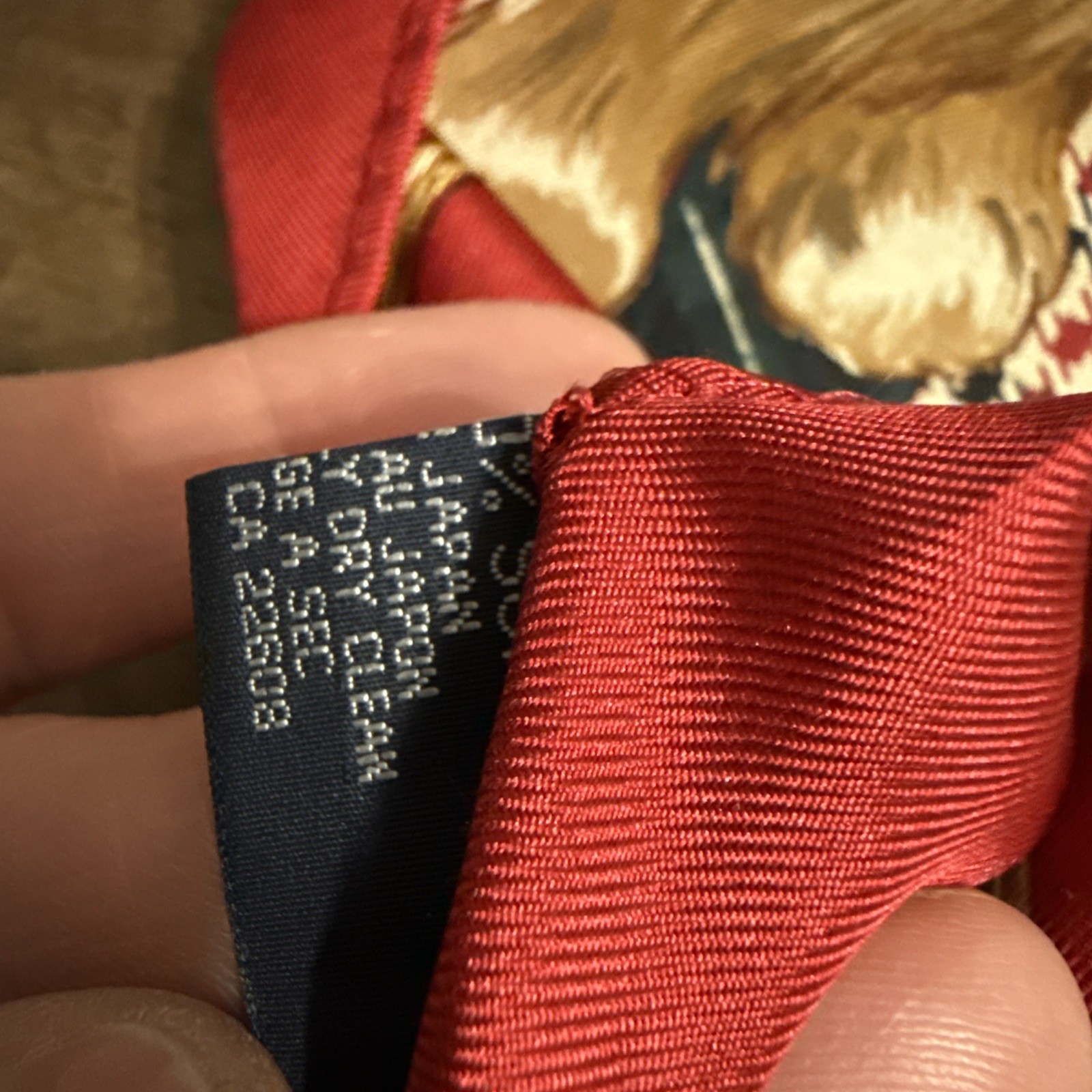 Vintage 35” Ralph Lauren Houndstooth Silk Scarf Best In Show Dogs Heritage Dog