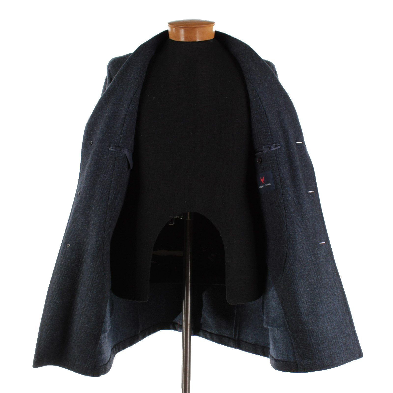 Cardinal of Canada NWT Wool / Cashmere Top Coat Size 42R In Blue Herringbone