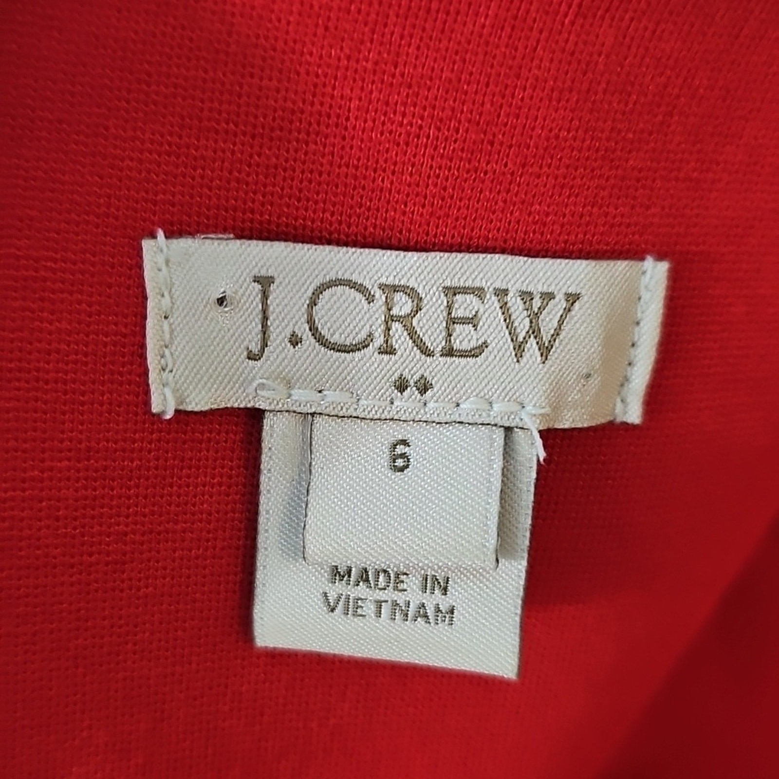 J.Crew Size 6 Red Fit Flare Dress A-Line Short Sleeve
