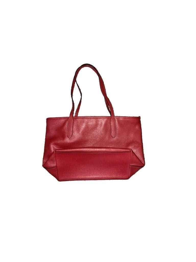 Coach City Tote in Red Crossgrain Leather