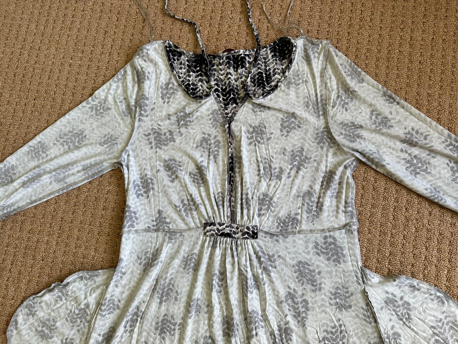 East Jersey Black & White Printed Maxi Dress Uk L