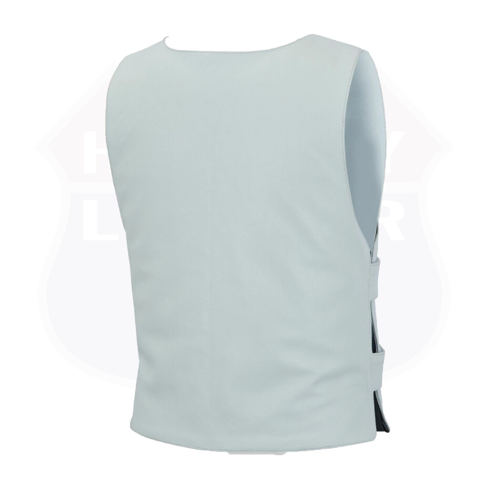 WHITE Men Bullet Proof style Leather Motorcycle Vest bikers Tactical #11643WHITE