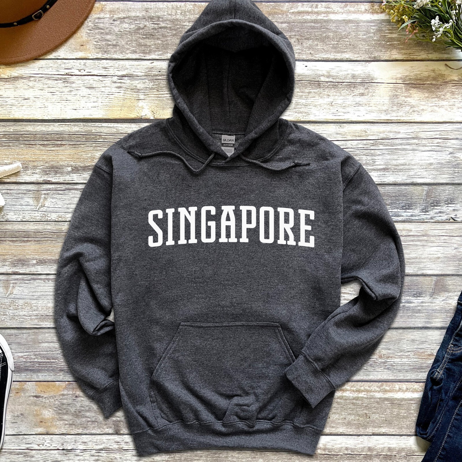 Singapore Hoodie | Singapore Pullover Hoodie | Merlion, Marina, Singapore Travel