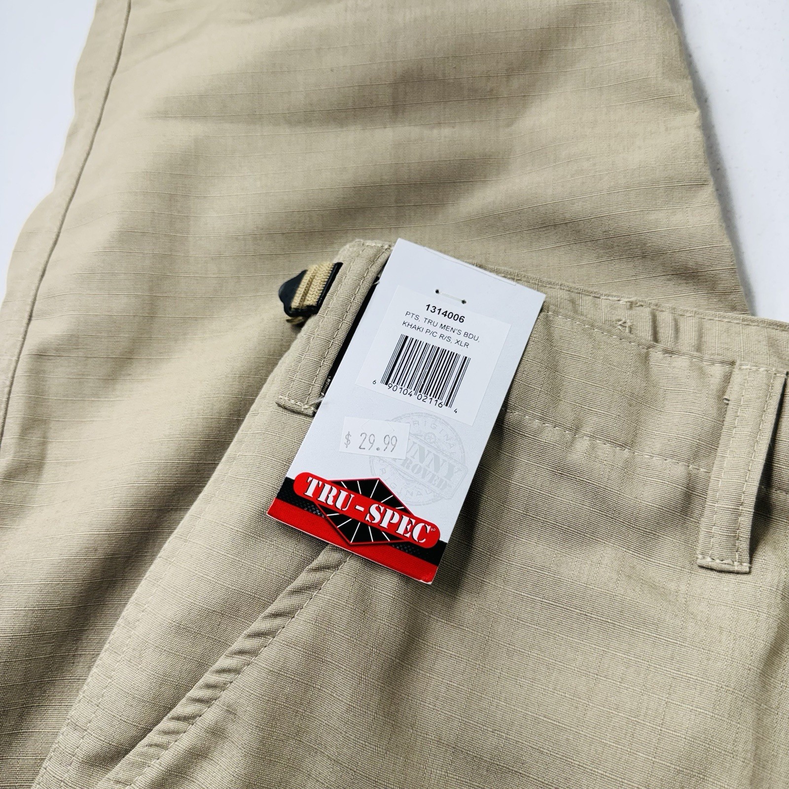 Tru Spec Tactical Cargo Pants Beige BDU Khakis Men’s Size XL Brand New