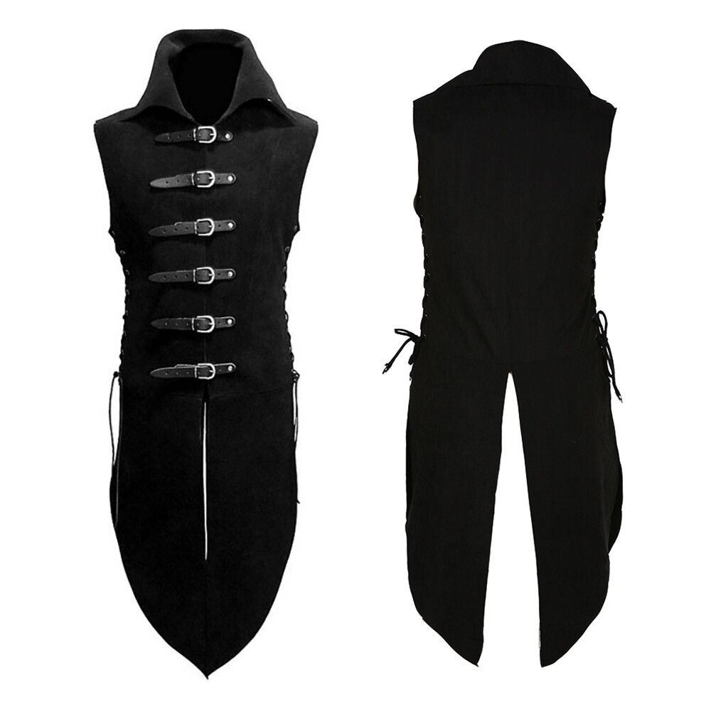Vintage Man Medieval Pirate Knight Vest Cosplay Costume Renaissance Vest Clothes