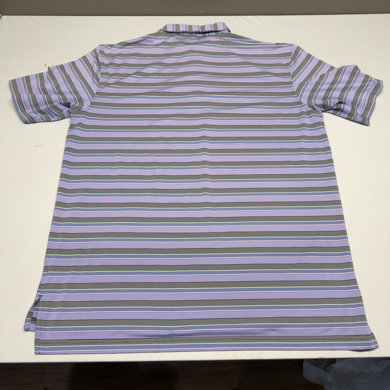 Peter Millar Men’s Purple Striped Summer Comfort Large L Golf Active Performance