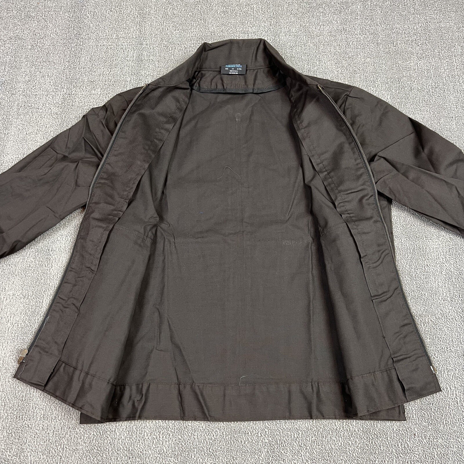 Vintage 70s Toppmaster Mechanics Work Jacket Cropped Brown USA Made Talon Ideal