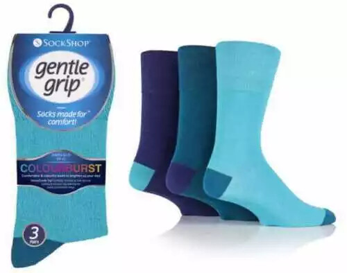 3/6/12 Pairs Men Socks Gentle Grip Color Burst Socks with Soft Cotton UK 6-11