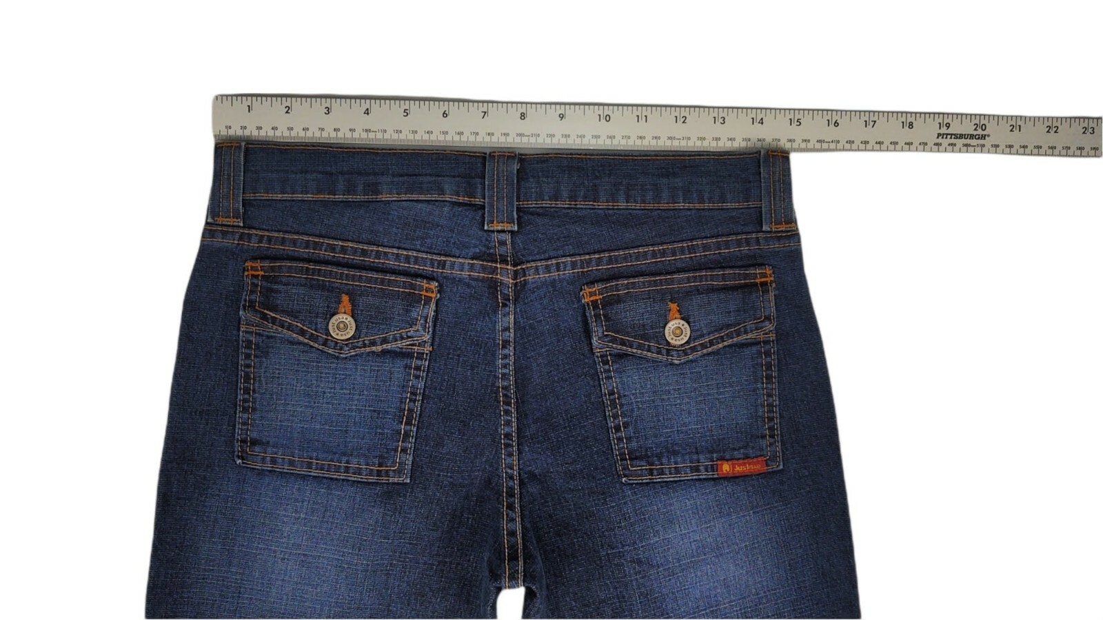 New Womans Low Rise Flare Leg Cargo Stretch Jeans Stone Washed Denim 26-30 Waist