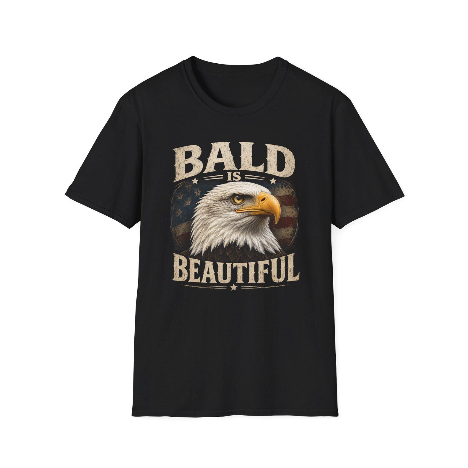 Bald Eagle T-Shirt, Vintage Distressed Americana Graphic Tee, Funny Bald Men Gif