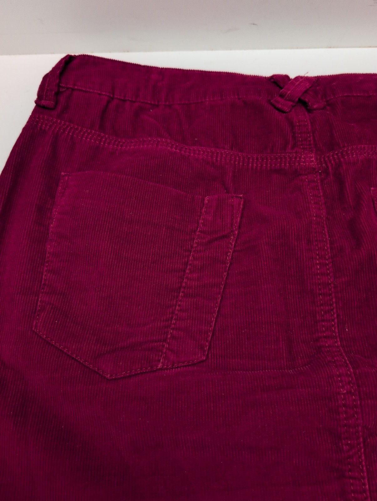 M&S Indigo Collection Corduroy Mini Skirt in Berry Colour Size UK 14 Length 18″.