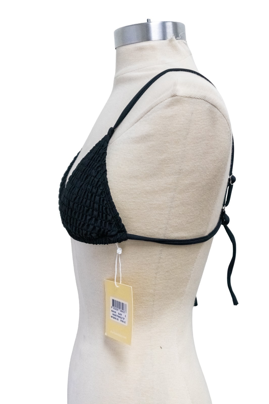 Charlie Holiday Maggie Triangle Bikini Top Black Size SMALL | AU 8 / US 4 | NWT