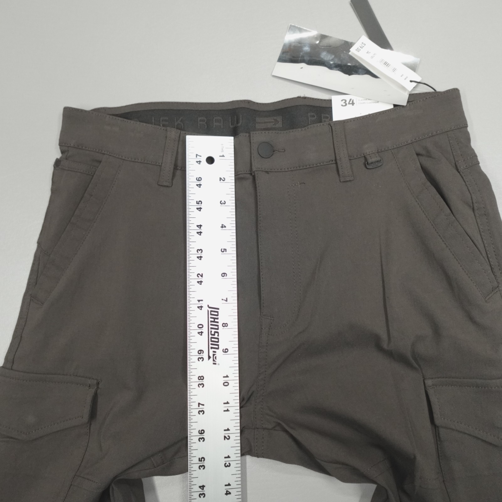 Projek Raw Bungee flex Cargo Pants Men Size 34 Classic Slim Fit 147101 Brown