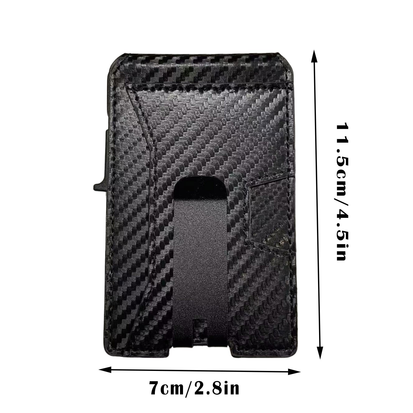 Men RFID Blocking Money Clip Slim Carbon Fiber Credit Card Holder Metal Wallet