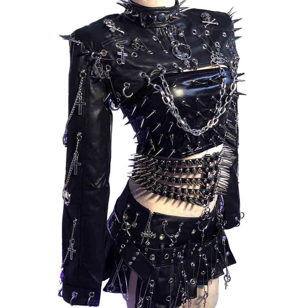 Goth Tops Spiked Emo Clothing Y2K Punk Rock Clothes Gothic Tank Grunge