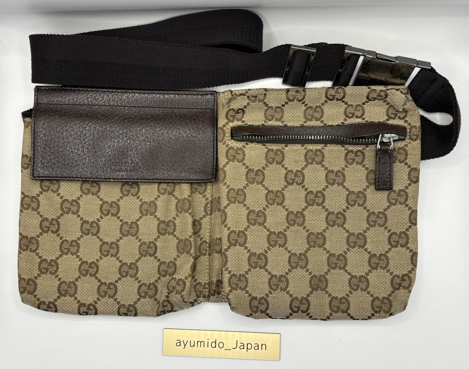GUCCI Auth GG Waist Pouch shoulder Bumbag Belt Bag Fanny Pack Vintage