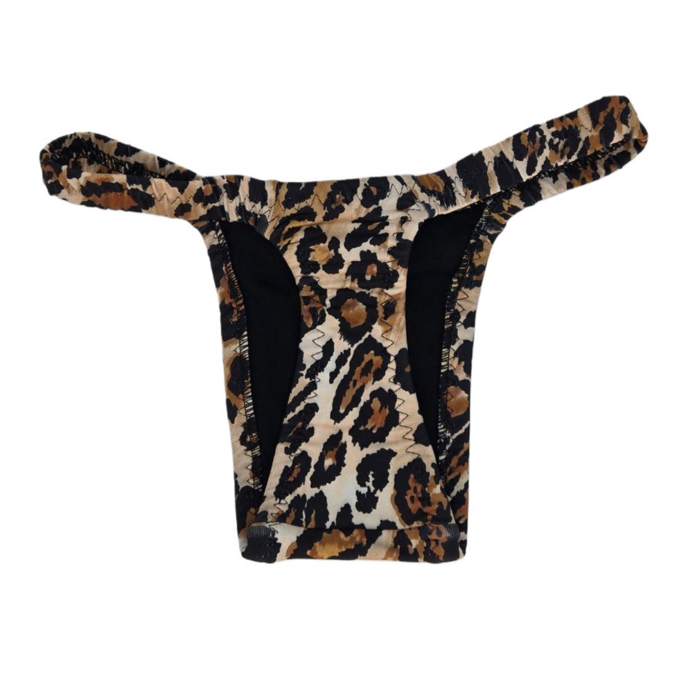 Leopard Print Tucking Gaff Thong for Trans Women, Crossdresser Compression Panty
