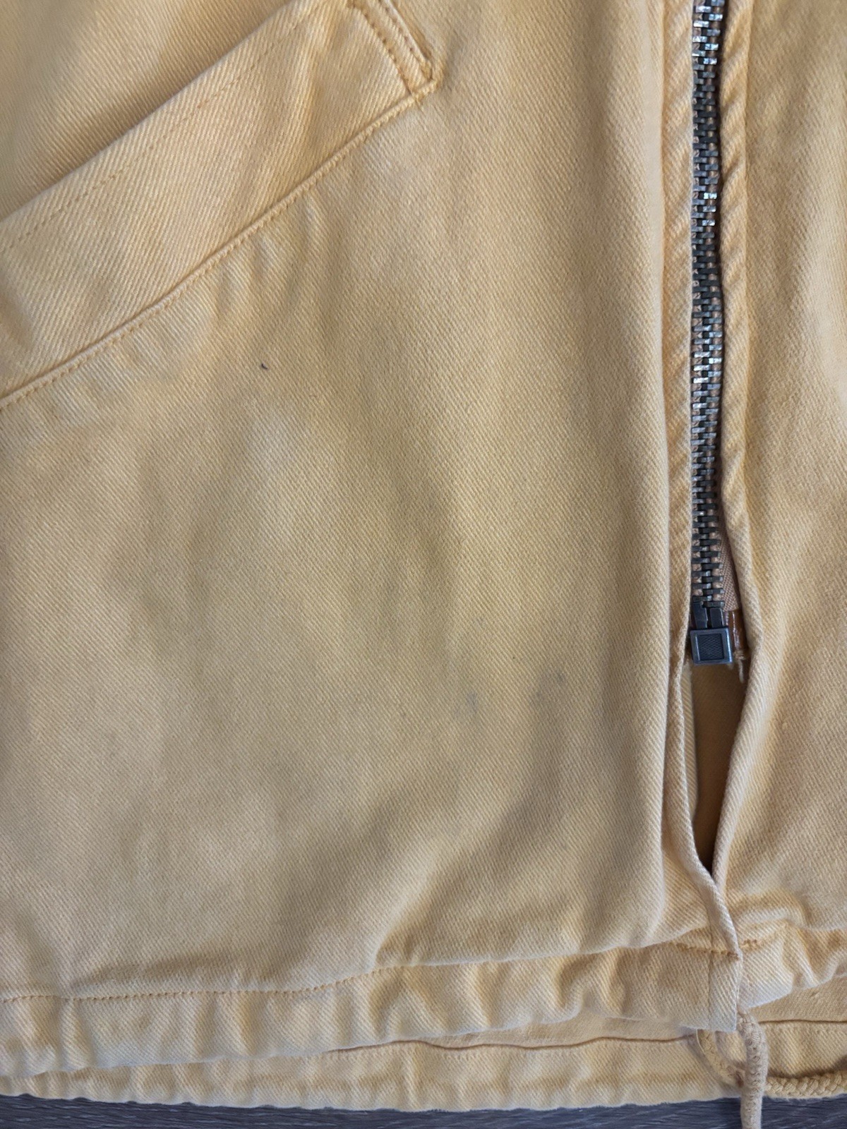 Vtg 90’s Yellow Cotton Denim Hooded Hip Hop Jacket Legal Jeans Grunge Men Sz M