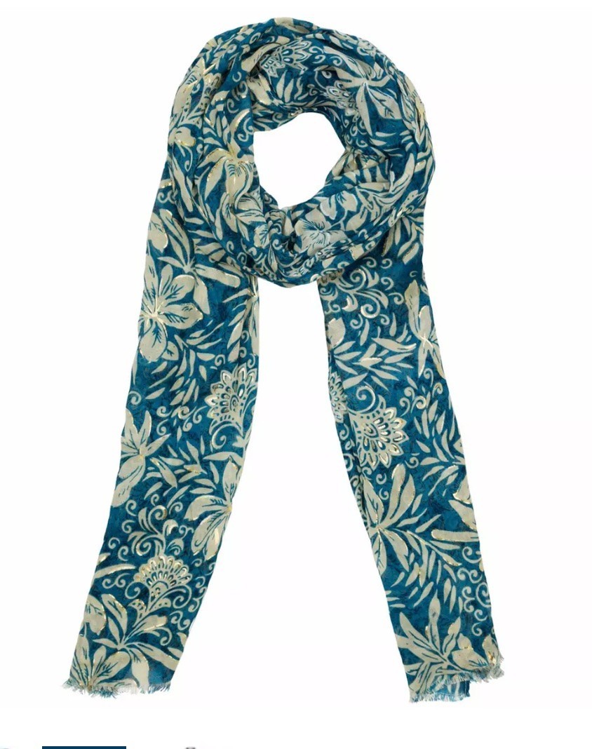 NWT Patricia Nash Greek Floral Rectangular Scarf