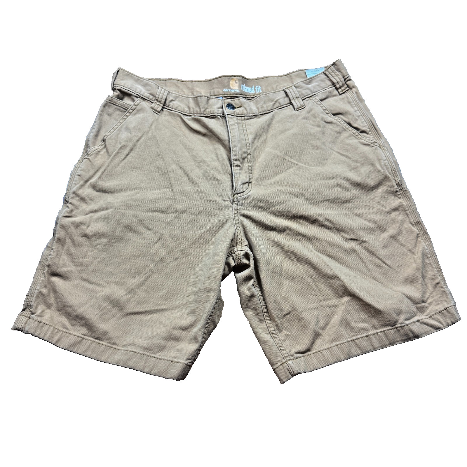Men’s Carhartt Tan Khaki Canvas Work Shorts Relaxed Fit 40