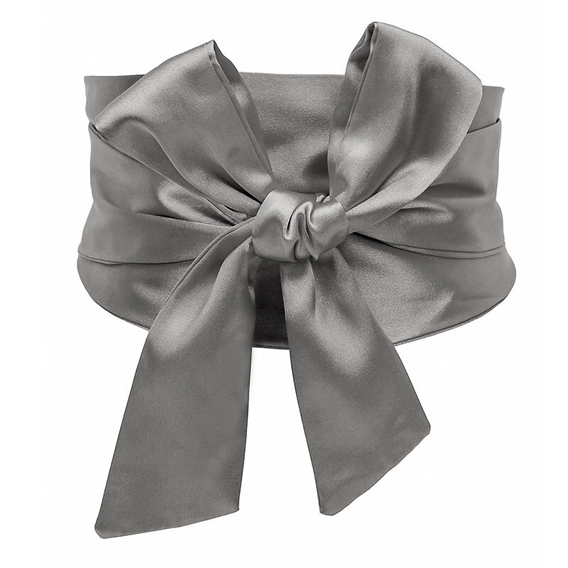 Hot Women Waistband Satin Bowknot High Waist Corset Belt Wide Sash Ribbon Tie Dr