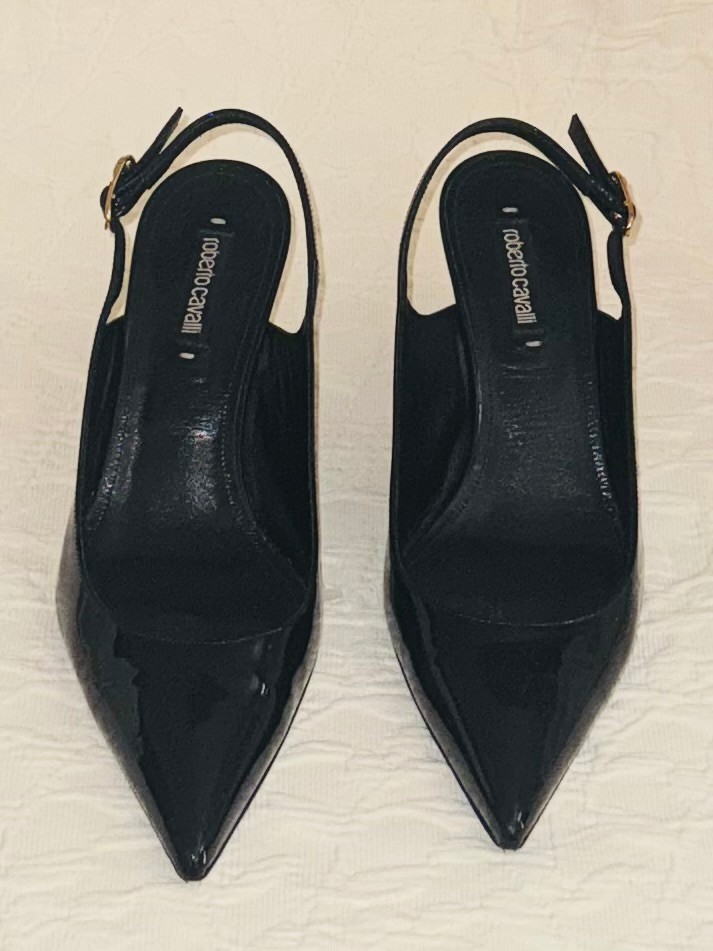 Roberto Cavalli leather heels US8 EU39 made in Italy