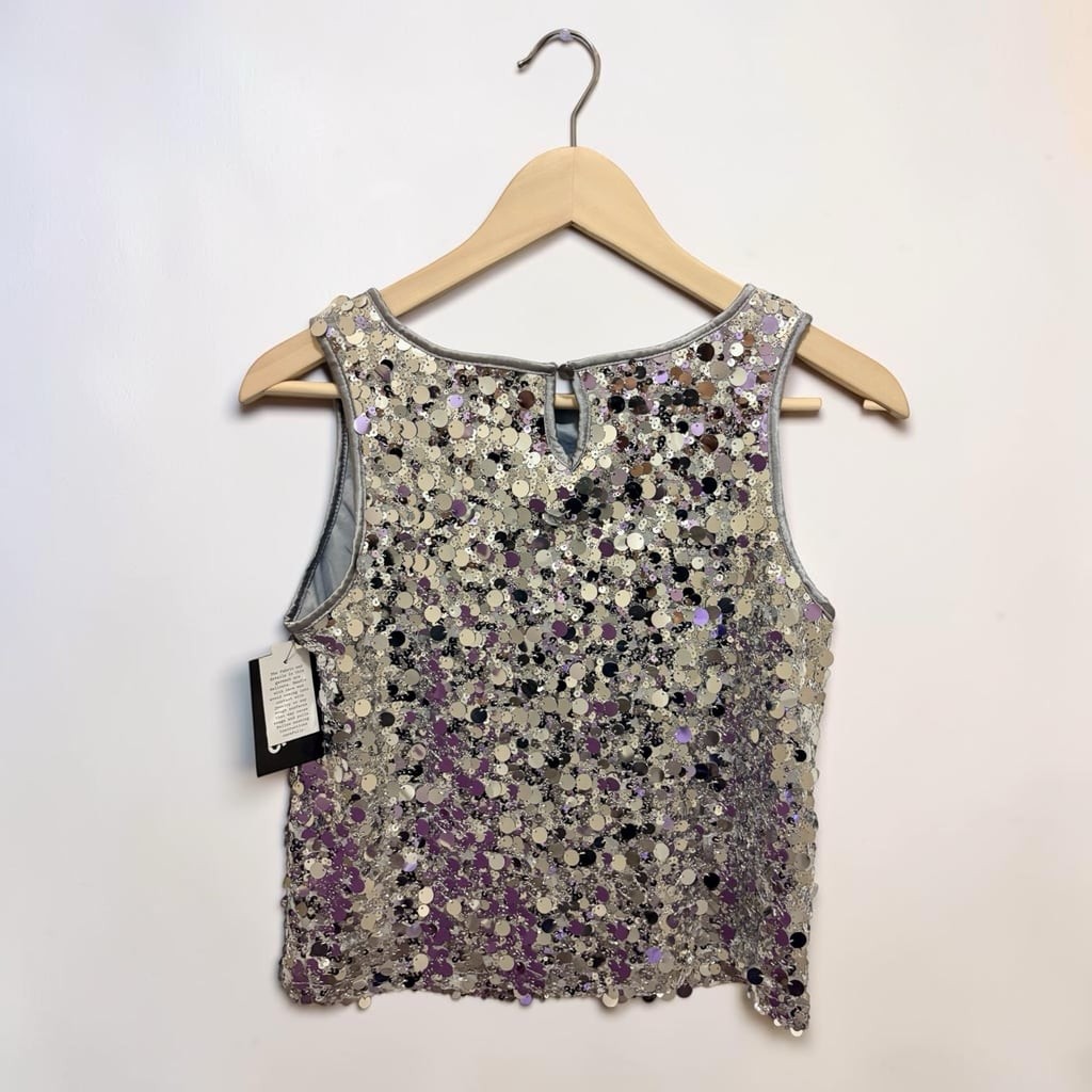 Art Class Girls Silver Sequin Tank Top | Teens XXL