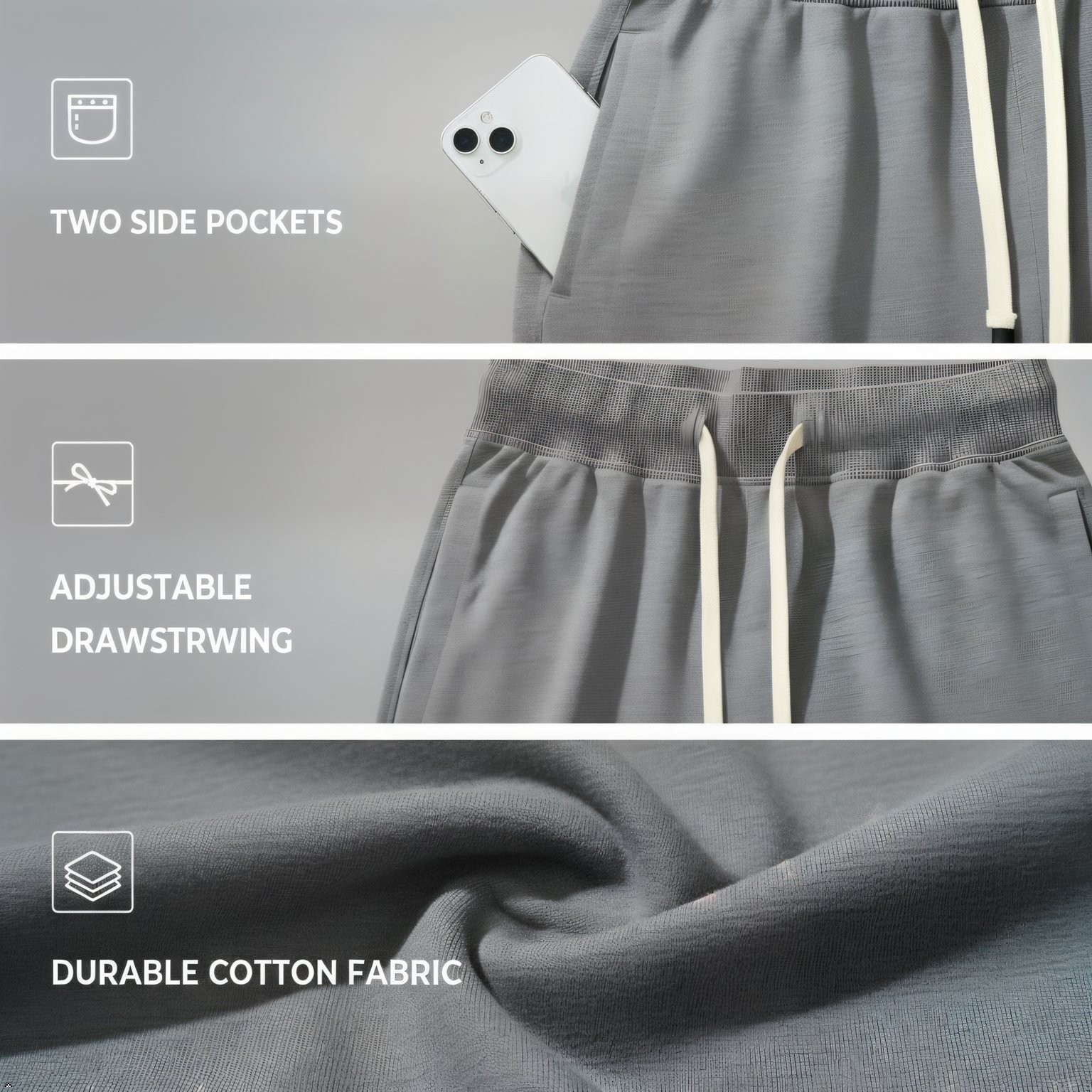 Republic Blue Men’s Sweat Shorts Fleece Cotton Jogger Gym Shorts with Pockets