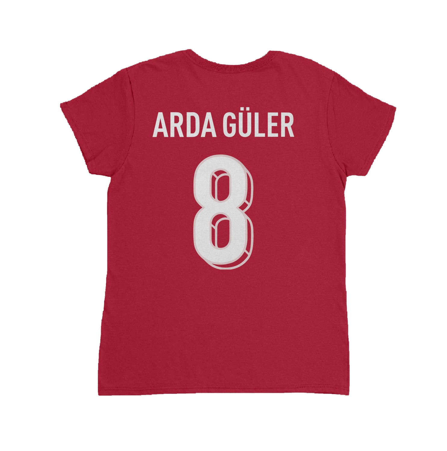 Turkiye Arda Guler 8 Soccer Inspired Jersey Style Ladies’ Crewneck T-Shirt