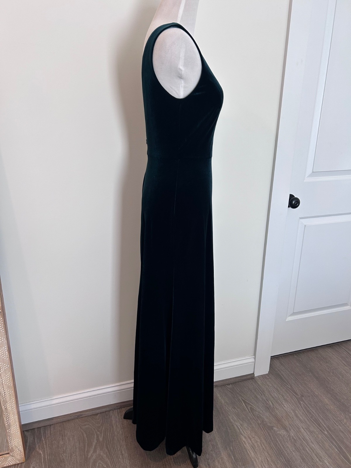 BHLDN Jenny Yoo Logan Velvet Column Maxi Dress Emerald Green ~ Size 4
