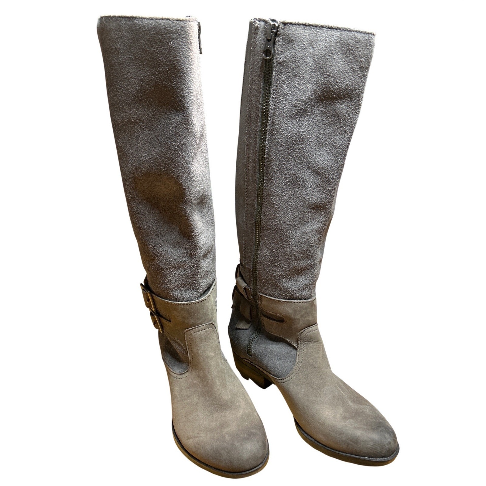 Sorel Lolla Tall Winter Boots Zip Up 1.5″ Heel Gray Women’s Size 8 Retail: $264