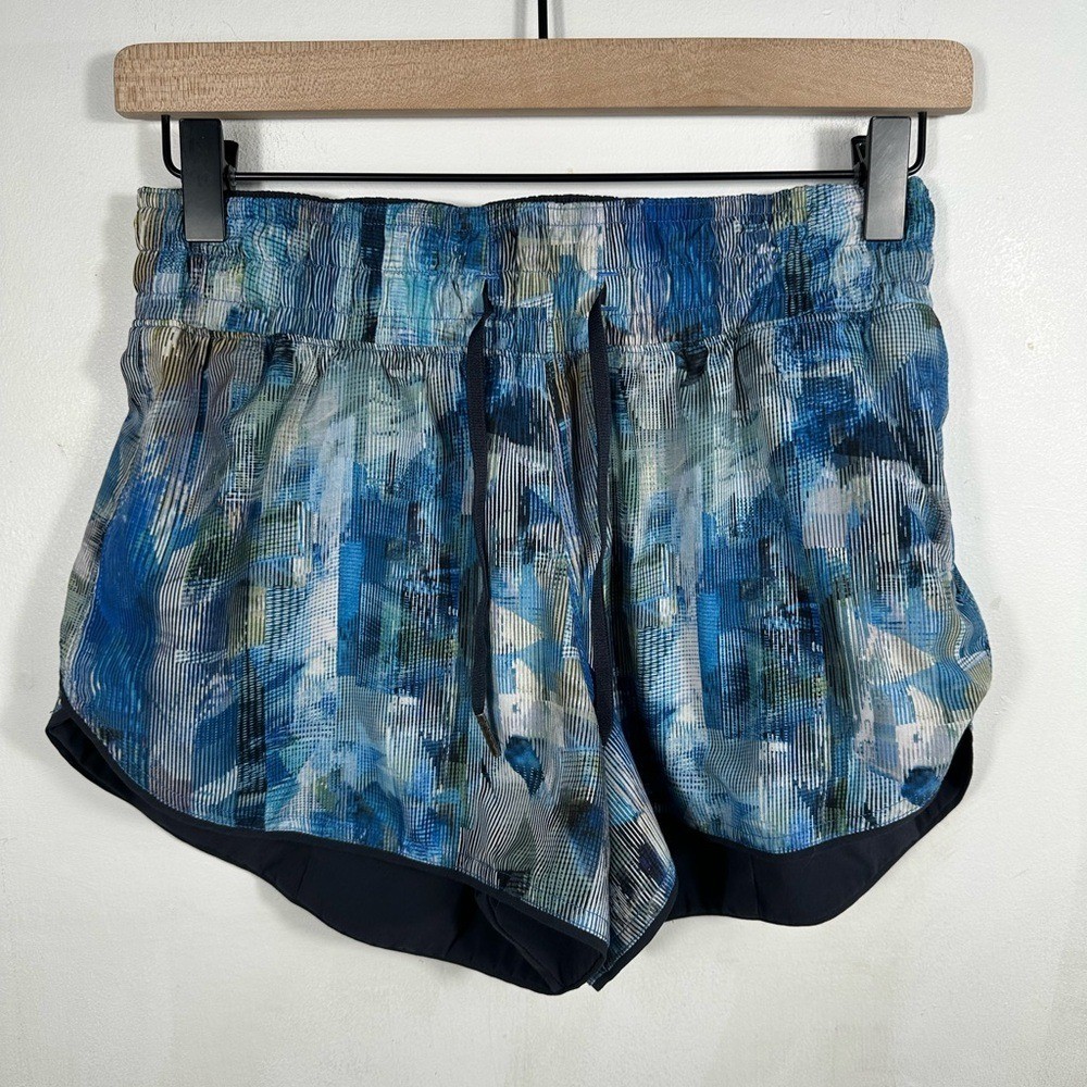 Lululemon Choose A Side Short 3″ Sun Dazed Blue Black Night Size 4 Reversible