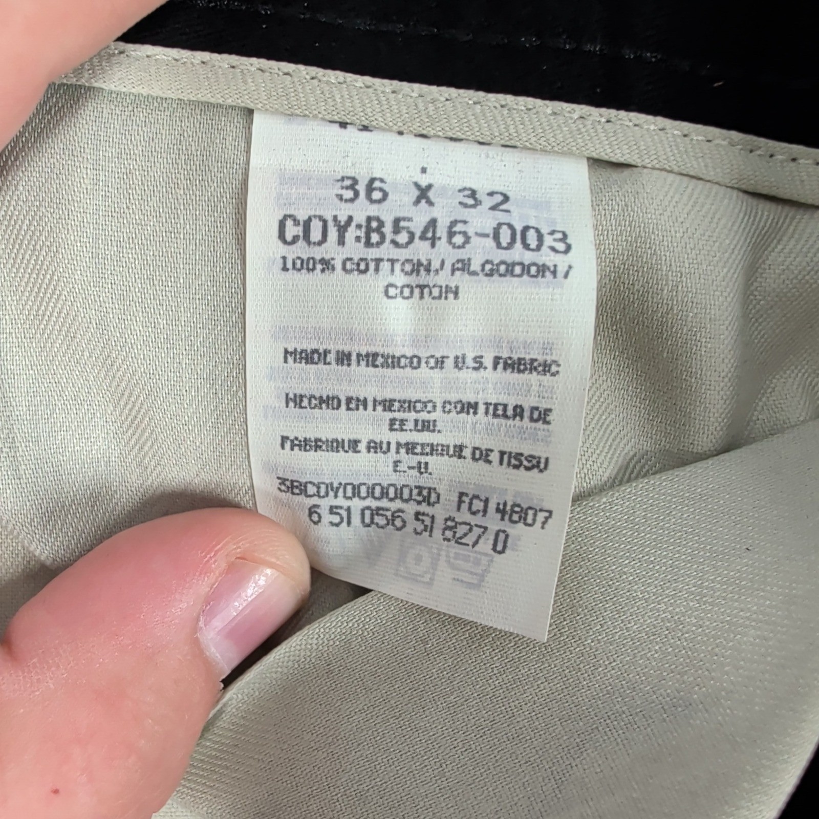 Lee Pants Mens 36×32 Black Double Pleat Relaxed Fit Tapered Leg