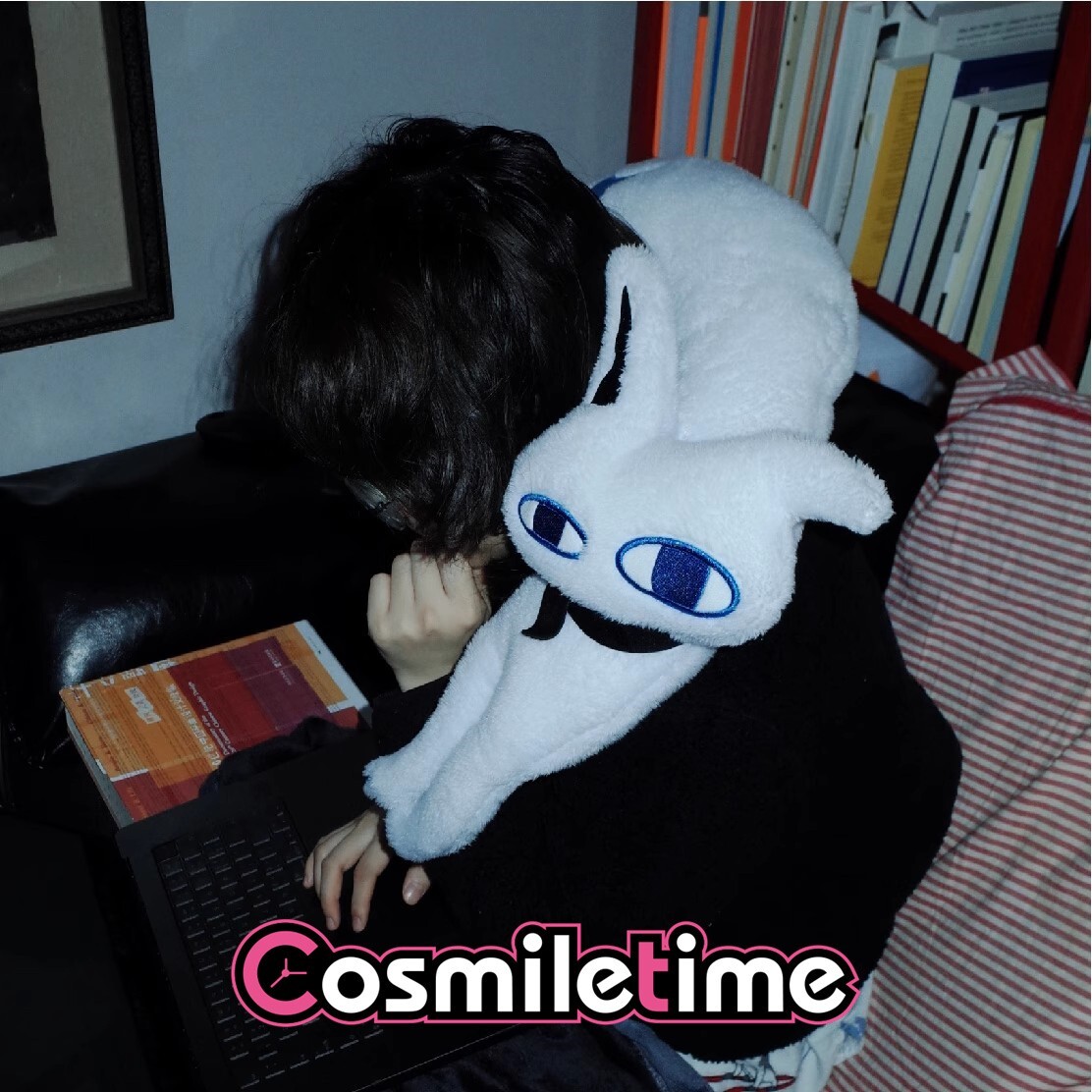Strange White Cat 30cm Plush Doll Stuffed Pillow Dress Up Cosplay Prop Gift YZ