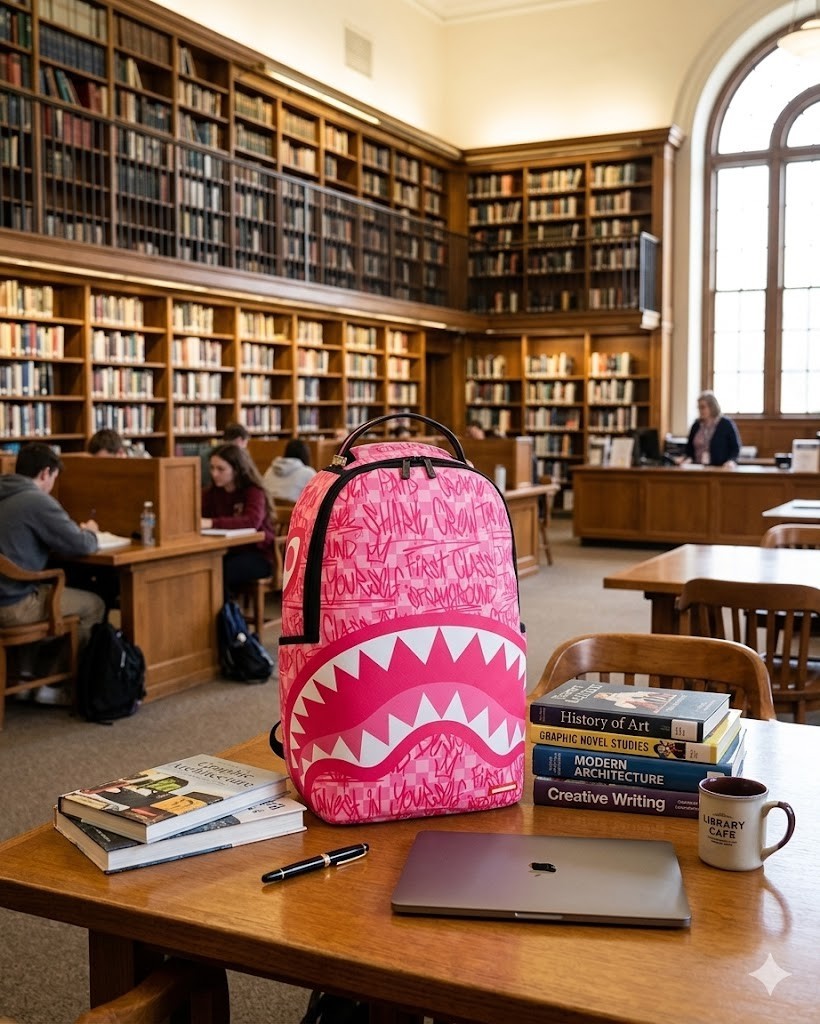 Sprayground SHARK CENTRAL BUBBLE SHARK (PINK) BACKPACK