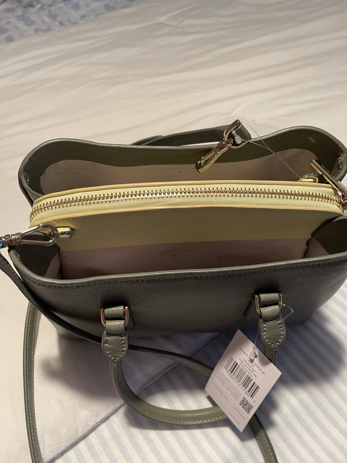 Kate Spade Green Medium Satchel Zip Top Handle Detachable Adjustable Strap