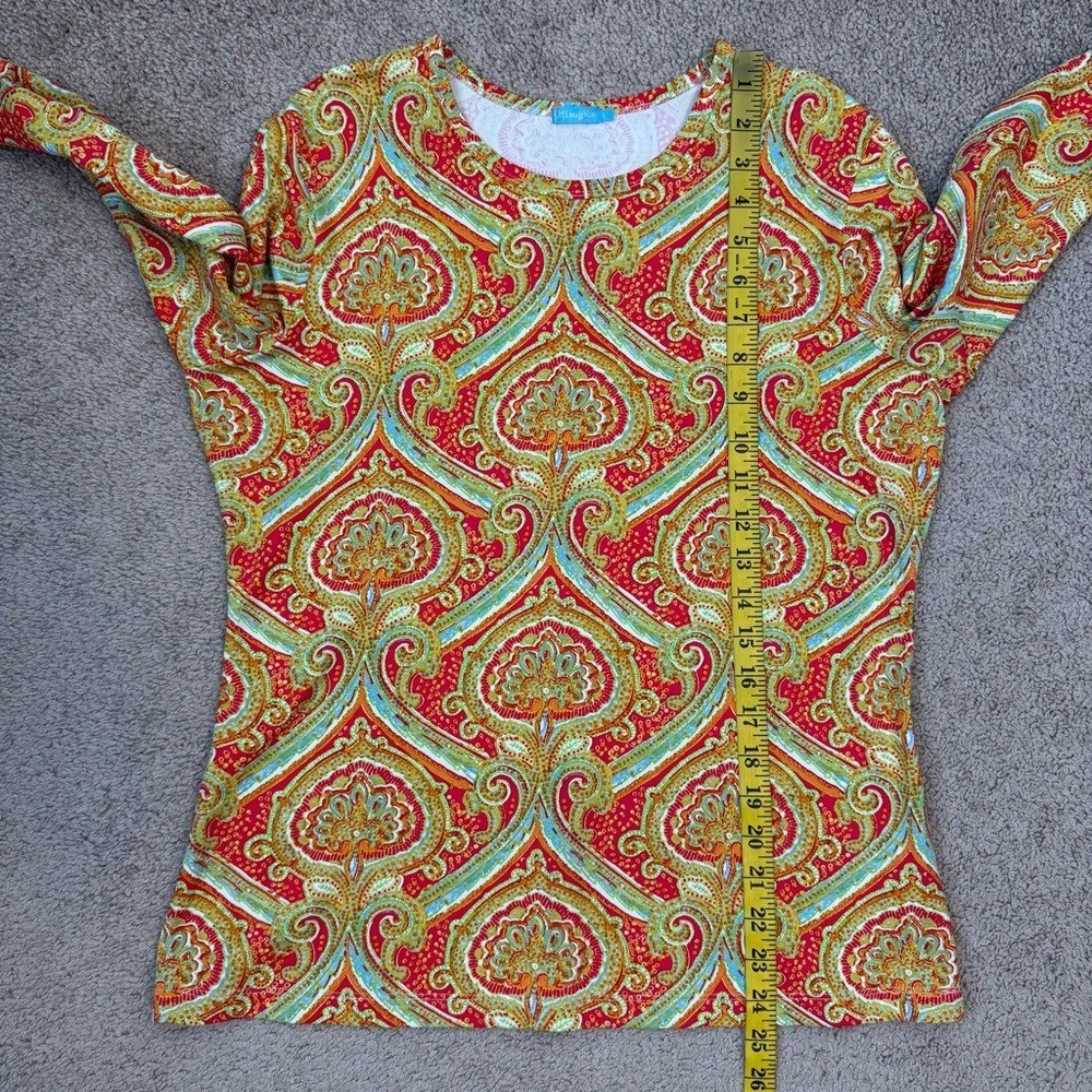 J. McLaughlin Catalina Cloth Damask Print Top L Multicolor
