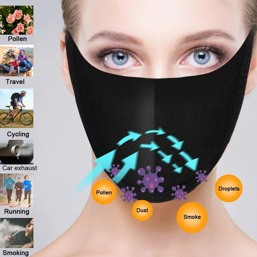 5pcs of Face Fashion Black Mask Washable 3D/ Ship within 24Hrs from USA