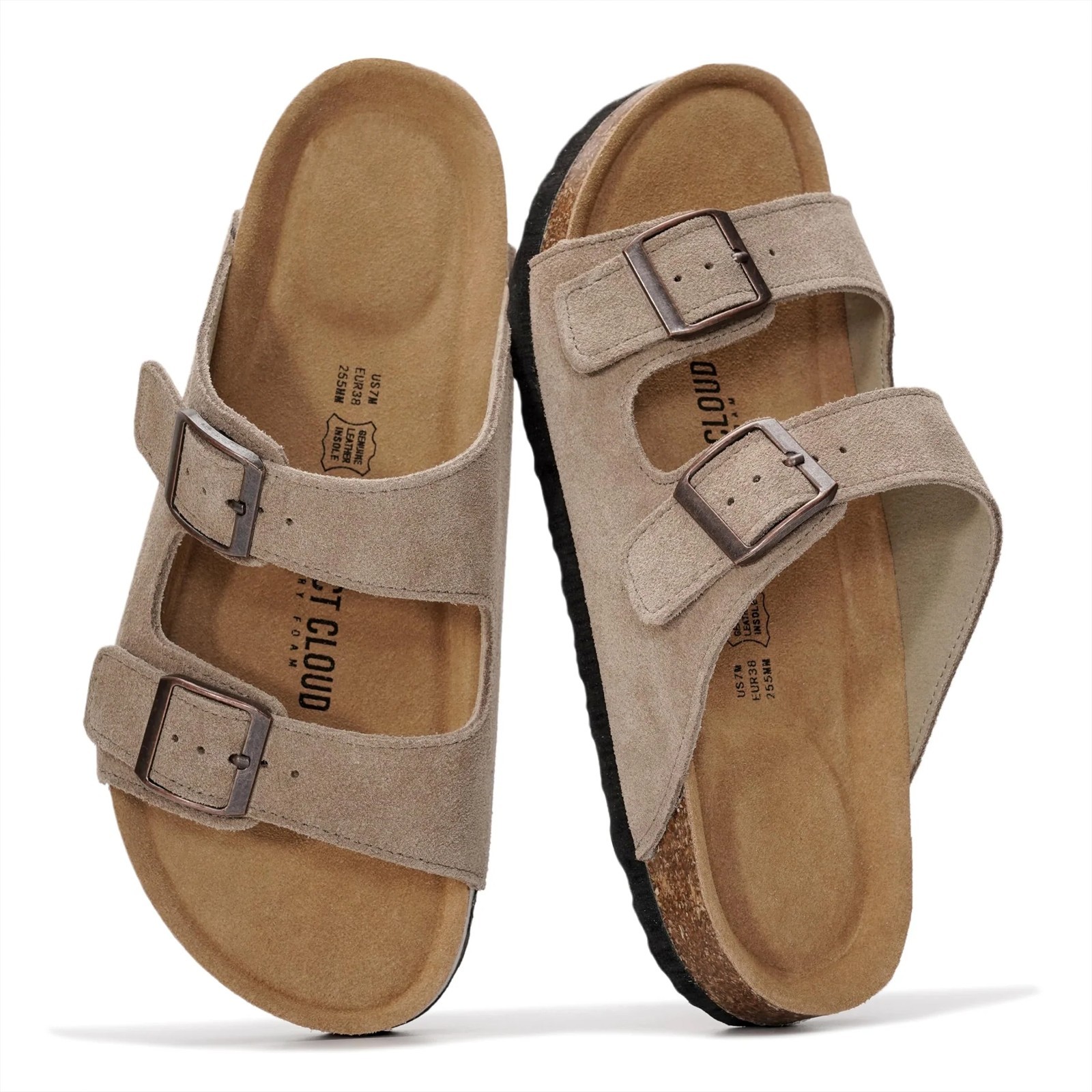 Project Cloud Women’s, Leather Womens Sandals, Memory Foam, Lightweight,Non-Slip