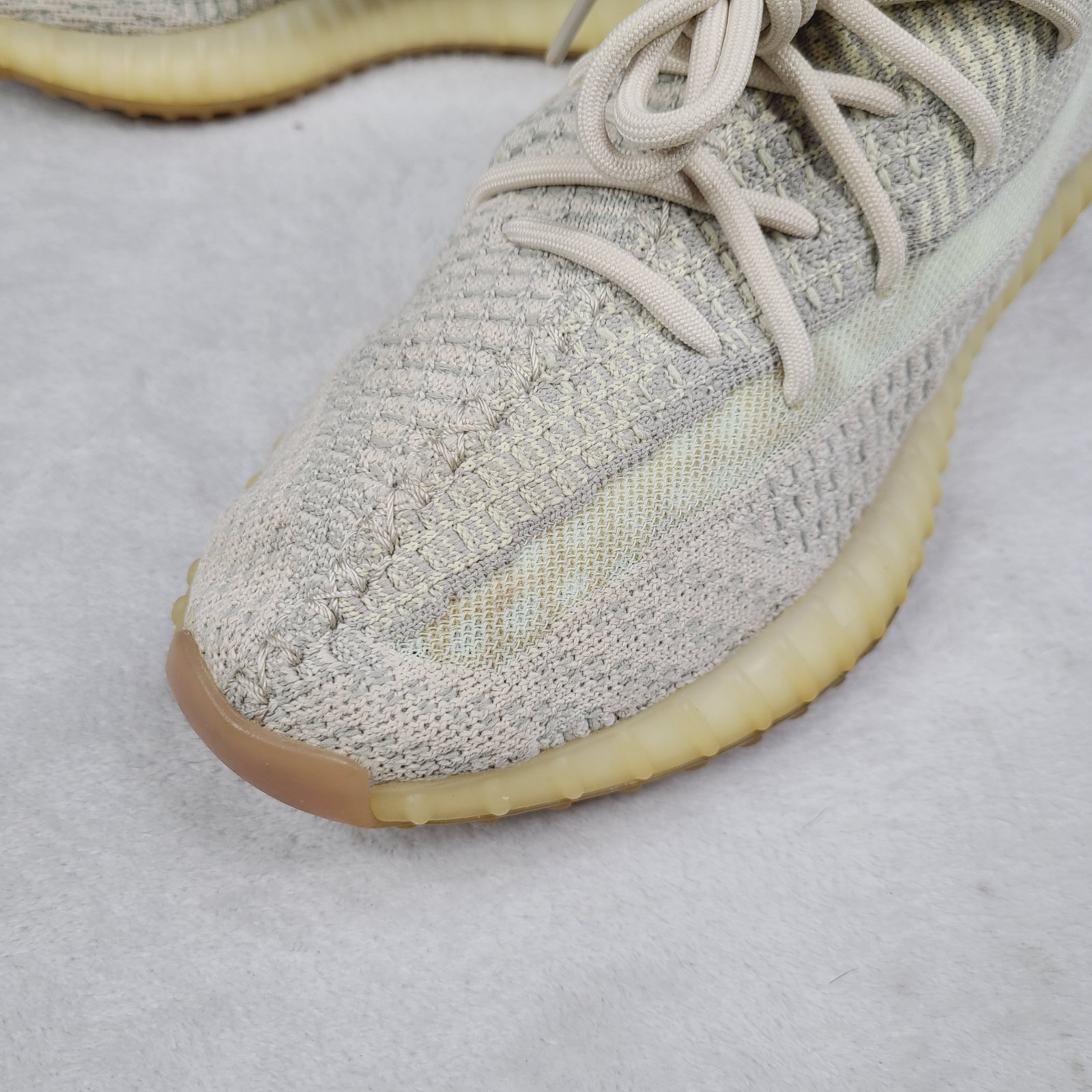 Adidas Yeezy YZY Boost 350 V2 Citrin Shoes Mens 9 Non Reflective Beige Knit