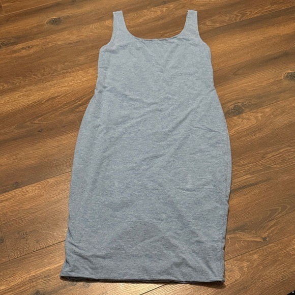 Peruvian Connection Blue Sleeveless Scoop Neck Knit Midi Bodycon Dress Small