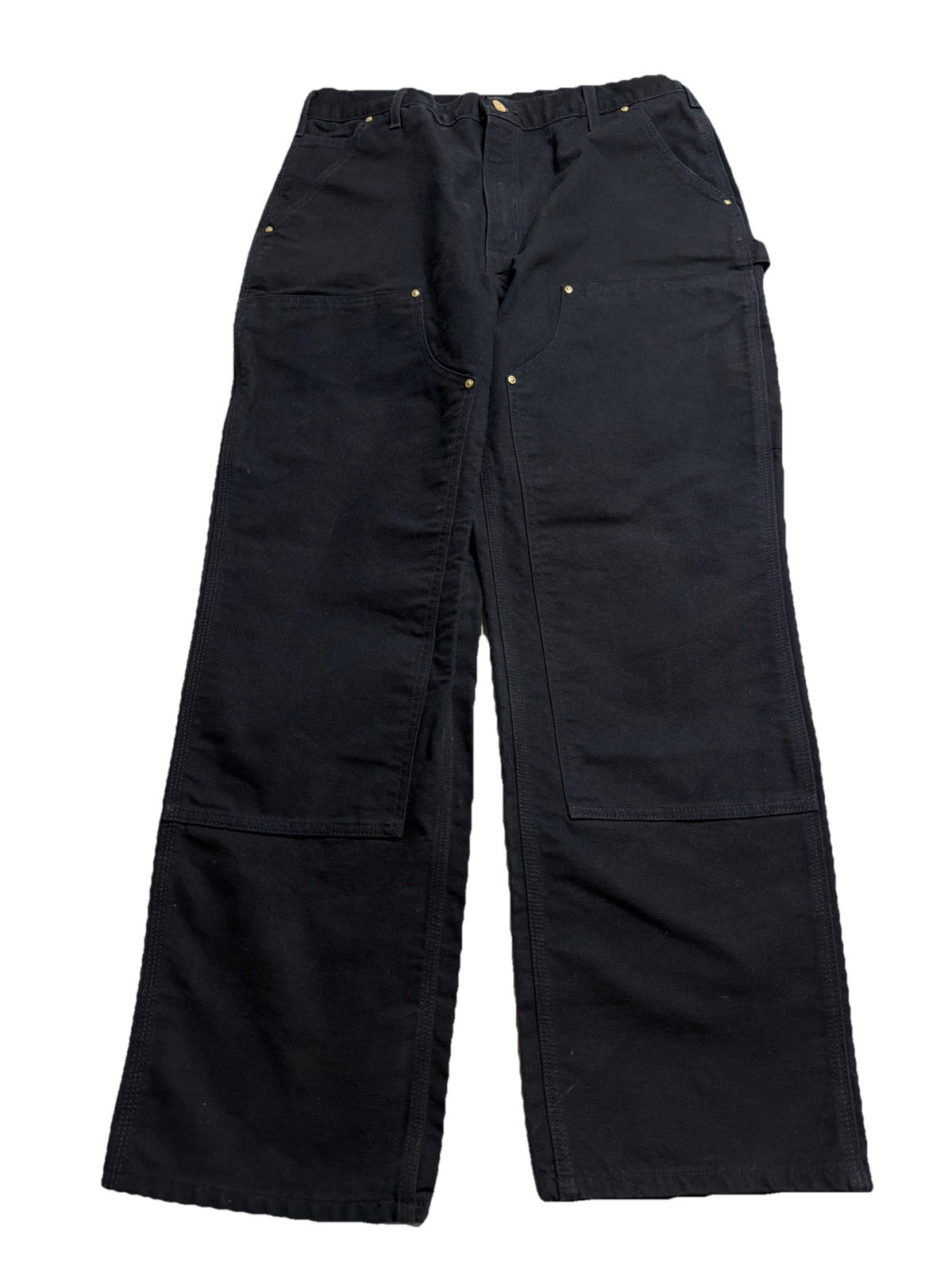 Carhartt Double Knee Black Carpenter Pants B01 BLK Size Loose 34X31