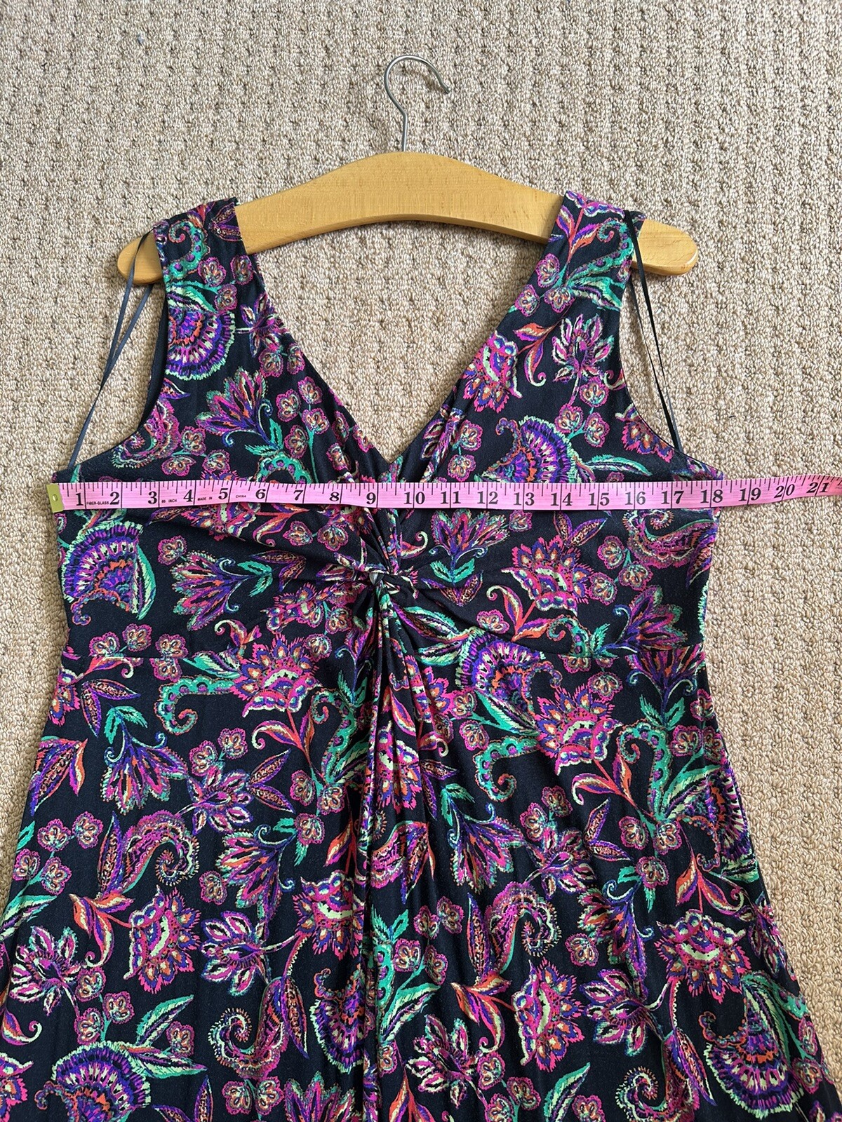 East Paisley Print Front Knot Dress Uk 14