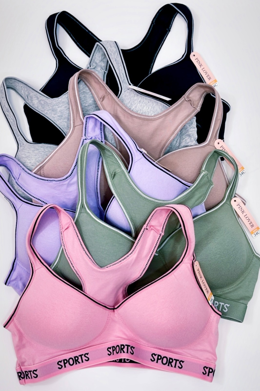 3/6 Pack Racerback Sports Bra Women’s High Impact Running Yoga Workout Bras 6826