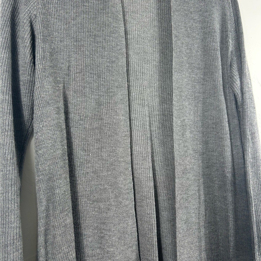 Eileen Fisher Gray Merino Wool Open Front Cardigan Size XS